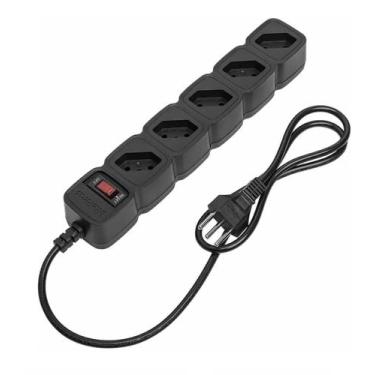 Imagem de Protetor Eletronico Com 5 Tomadas Cor Preto 127v/220v 1m - INTELBRAS