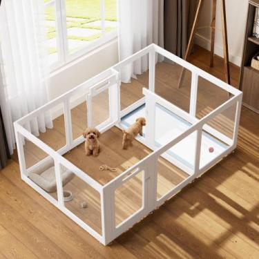 Imagem de Cercado para Cachorros ClimbHope Acrílico Transparente 12 Painéis Bran