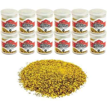 Imagem de Glíter PVC Ouro Brilho Potes 3G Pacote com 12 - Honey