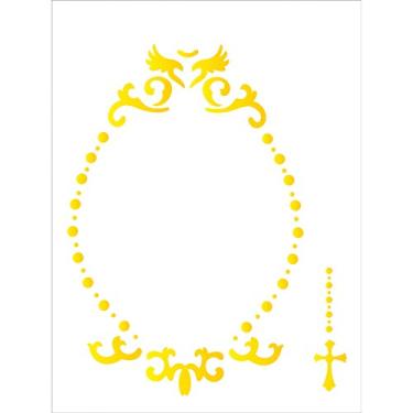Imagem de Stencil de Acetato para Pintura OPA Simples 15 x 20 cm - 2175 Religião Moldura Celestial