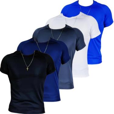 Imagem de Kit 5 Camiseta Masculina Blusa Academia Fitness Slim - Divine