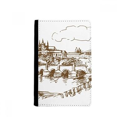 Imagem de Charles Bridge Prague porta-passaporte marco tcheco Notecase Burse capa carteira porta-cartões