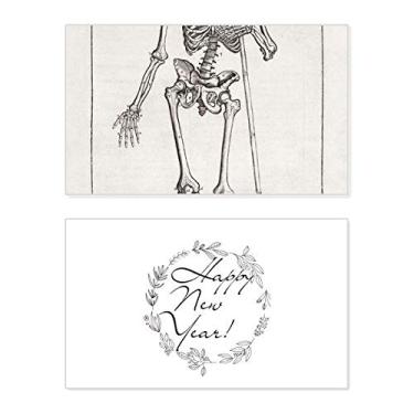 Imagem de Decoração de esqueleto humano corpo padrão ano novo festival cartão felicitações Bless mensagem presente