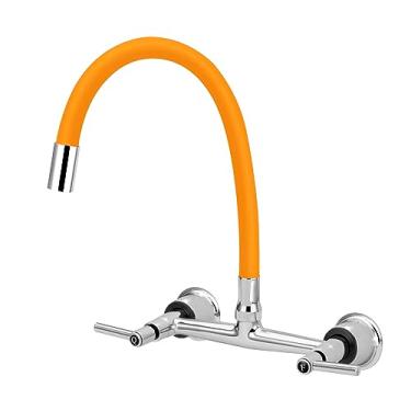 Imagem de Torneira Misturador Cozinha De Parede Gourmet Colorido 1/4v. Cor:Amarelo