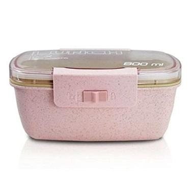 Imagem de Pote Recipiente Marmita com Divisoria Garfo e Colher 800 ML