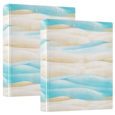 Imagem de Pastas de caderno de anéis redondos Sandy Ocean fichários de caderno de 1/2 polegada com bolsos internos, pacote com 1/2 fichário para estudantes universitários, 200 folhas