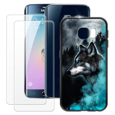 Imagem de MILEGOO Capa para Samsung Galaxy S6 Edge + 2 peças protetoras de tela de vidro temperado, capa ultrafina de silicone TPU macio à prova de choque para Samsung Galaxy S6 Edge (5,1 polegadas)
