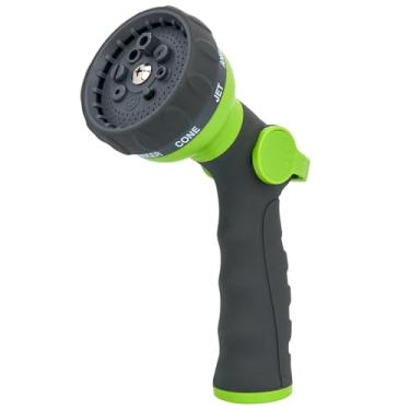 Imagem de BlueBala Bocal de spray de mangueira de jardim, pulverizador de água com 8 padrões ajustáveis, resistente a impactos e antiderrapante para irrigação de plantas, lavagem de carro, animais de estimação banhando e limpando