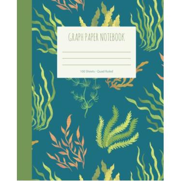 Imagem de Caderno de papel milimetrado: papel quadriculado para estudantes de matemática e ciências Quad pautado - 100 páginas (tamanho do caderno de composição)