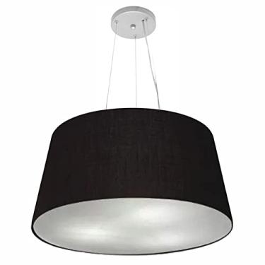 Imagem de Lustre Pendente Cone Cúpula Tecido 30/60x50 cm, Vivare Iluminação, Pendente4063 PR, Preto, Grande