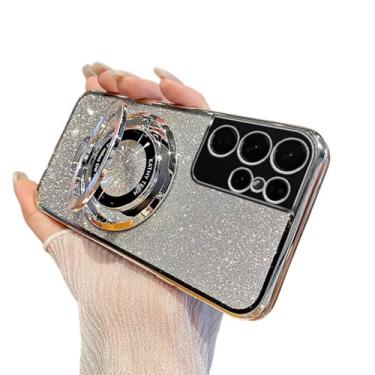 Imagem de Capa para samsung a15 gradiente glitter suporte capa macia, prata, para samsung a15