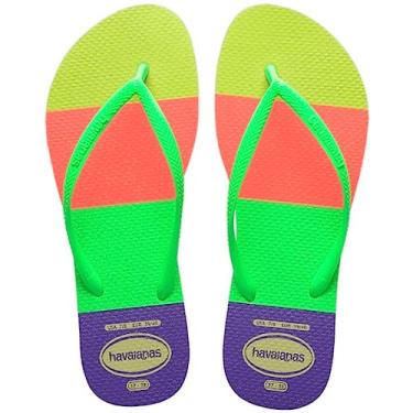 Imagem de Chinelo Slim Neon Glow, Havaianas, Feminino, Lima, 37/38