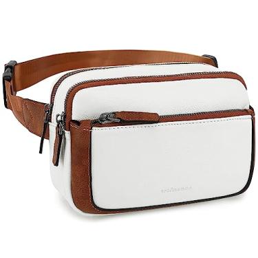 Imagem de Bolsa de cinto feminina, pochete de couro vegano, bolsa transversal de cintura ajustável, bolsa de cinto grande fashion em todos os lugares, Marrom bege, 8.25 x 2.5 x 5.9 inches, Compras, viagens,