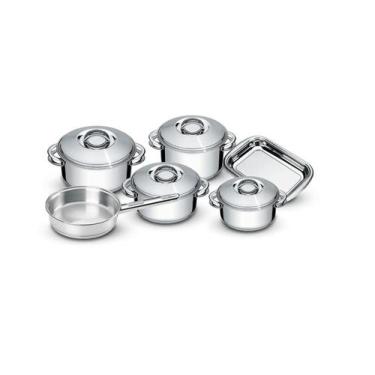 Imagem de Conjunto de Panelas Aço Inox 6 Peças Solar Tramontina