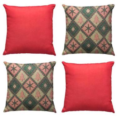 Imagem de Kit 4 Capas de Almofada de Natal Natalina Decorativas 45 x 45 - Millen