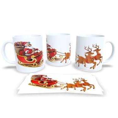 Imagem de Canecas de Porcelana Personalizadas Papai Noel 3 - Estampa Sublimada, 