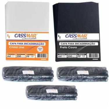 Imagem de Kit 400 Capas E 200 Espirais 09mm - 100 Espiral 17mm Pretos - Cassmar