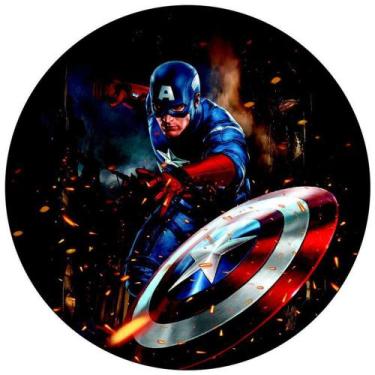 Imagem de Painel Festa Redondo Capitão America 3d Vingadores 1,50M - Fantasia Br