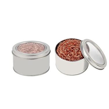 Imagem de 2 conjuntos de kit de limpeza de ponta de ferro de solda bola de arame de latão e suporte de limpeza de soldagem de aço inoxidável com base para limpeza da cabeça de solda ponta de ferro de aço