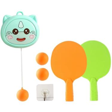 Imagem de simhoa Tênis de mesa suspenso interno com raquetes e bolas sem necessidade de mesa de ping pong, equipamento de treinamento de tênis de mesa para crianças, Vaca 2 Bate 3 Bolas