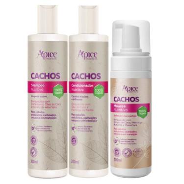Imagem de Kit Apse Cachos Shampoo + Condicionador + Mousse Tratamento Capilar Ca