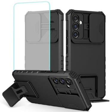 Imagem de Tothedu Capa para Galaxy A35 5G/Galaxy A55 Capa SM-A556U com protetor de tela de vidro temperado e capa de câmera deslizante, capa protetora de telefone com suporte resistente para Samsung Galaxy A35