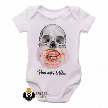 Imagem de body nenê criança roupa bebê Pense antes de falar merda  - Empório Dut