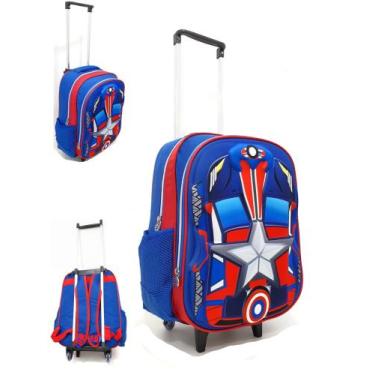 Imagem de Mochila De Rodinha Escolar Infantil Menino Capitão América - Vozz