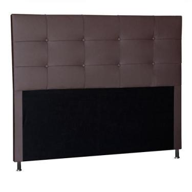 Imagem de Cabeceira Roma 1,40 Cm Para Cama Box Casal Suede Marrom - Neros Interi