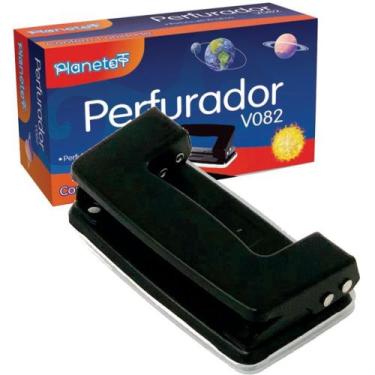 Imagem de Perfurador de Papel PL820 para 10 Folhas 2 Furos Preto - VP