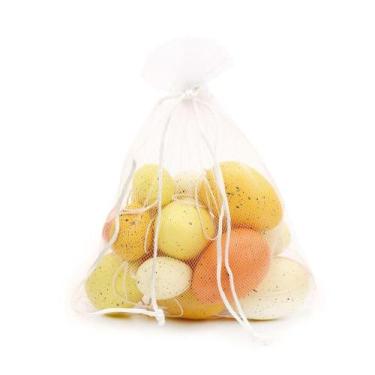 Imagem de Ovinhos de Páscoa decorativos no saquinho para pendurar Amarelo e Lara