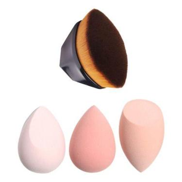 Imagem de Pincel mágico para aplicação de base, blush, corretivo e pó + 3 Esponj