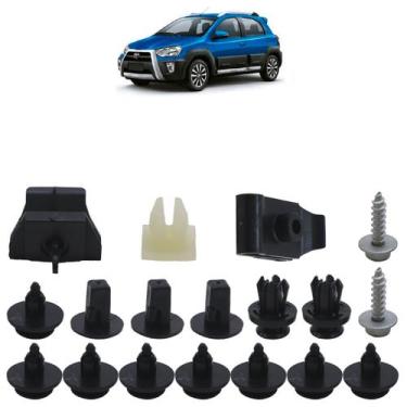 Imagem de Kit Grampo Presilha Parabarro Dianteiro Etios Cross 2013 A 2018 18 Peç