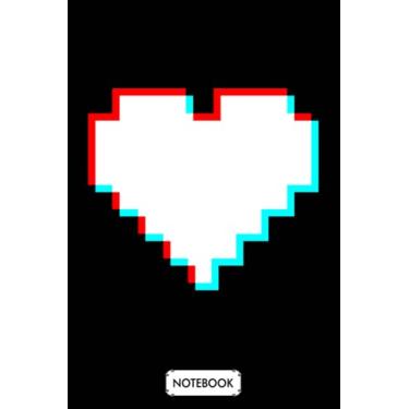 Imagem de 8 Bit Heart Glitch Notebook: Lined College Ruled Paper, Diary, Planner, Matte Finish Cover, 6x9 120 Pages, Journal