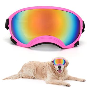 Imagem de Óculos de sol para cães grandes para cães com alça ajustável, óculos de natação e patinação à prova de UV, à prova de vento, poeira