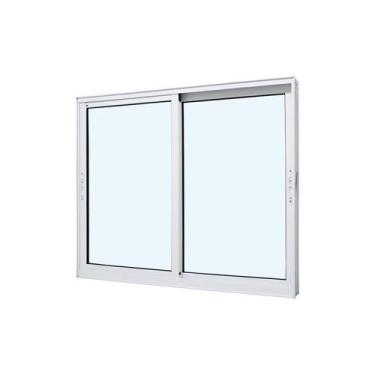 Imagem de Janela de Correr em Alumínio Branco Perfecta Max 100x120x8,2cm 2 Folha