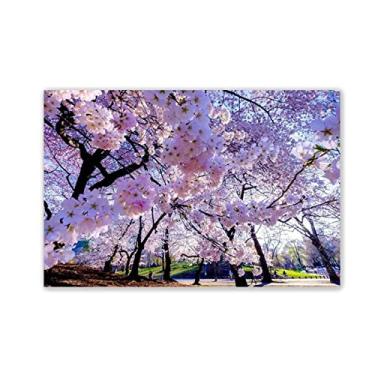 Imagem de JZSDGB Impressão de pintura de paisagem em tela - arte de parede em tela grande - imagens de paisagem em tela - pôster e impressões florais de árvores - arte para decoração moderna de sala de estar 60