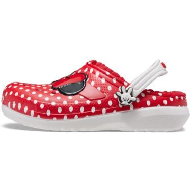Imagem de Crocs Tamancos infantis unissex clássicos forrados da Disney, sapatos e chinelos Mickey e Minnie Mouse, Minnie Mouse, 5 Big Kid