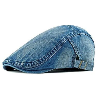 Imagem de Boina Estilosa Italiana Jeans Lavada Chapéu Unissex Primavera-Verão pa