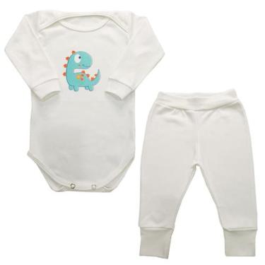 Imagem de Conjunto Body Bebê Dinossauro Manga Longa + Calça - Mellane Baby, G, B