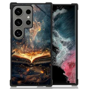 Imagem de CARLOCA Capa para Samsung Galaxy S24 Ultra, livro de imagens, estampa de chamas mágicas, design moderno para meninas, à prova de choque, antiarranhões, capa traseira rígida de policarbonato para