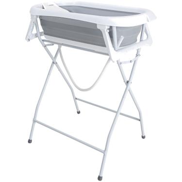 Imagem de Banheira de Bebe Compacta Dobravel com Suporte Kiddo Flex Cinza