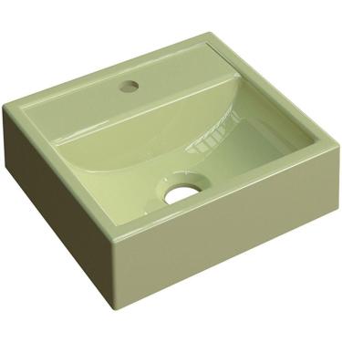 Imagem de Cuba De Apoio Quadrada C01 Para Banheiro Q32W Verde Acqua