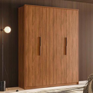 Imagem de Guarda Roupa Casal 4 Portas E 3 Gavetas Attore Nogueira Touch