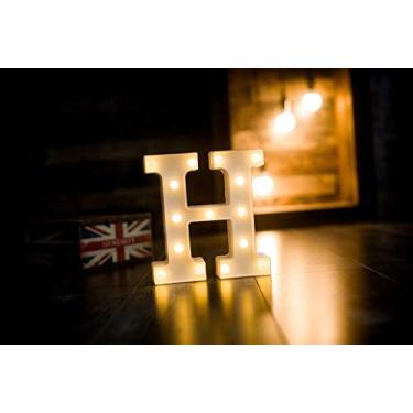 Imagem de Ilumine as letras, LAMP logótipo Small Size Plastic letter LED letter LAMP Night letter Family Party Bar Wedding Festival Decoration (H)