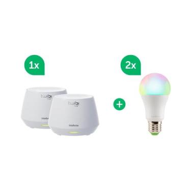 Imagem de Kit Wi-Fi 6 Mesh com 2 Lâmpadas Inteligentes Intelbras Wi-fi EWS 410 +