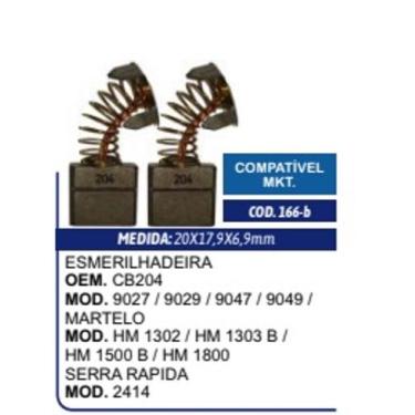 Imagem de Escova de Carvão 166BG Esmerilhadeira Makita 9027 CB204 - CARBONPEÇAS