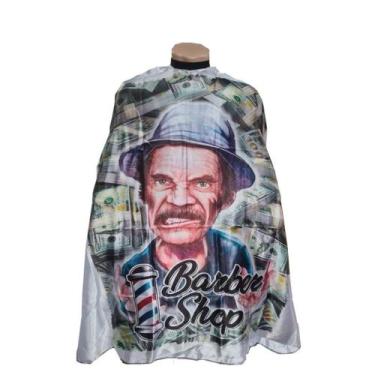 Imagem de Capa de Corte para Barbeiros e Cabeleireiros em Cetim com Zíper - Barb