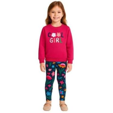 Imagem de Conjunto Moletom Peluciado e Legging Estampada Infantil Menina Kyly-Feminino