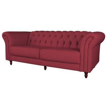 Imagem de Sofá 3 Lugares Bérgamo 200cm Couro Vermelho
